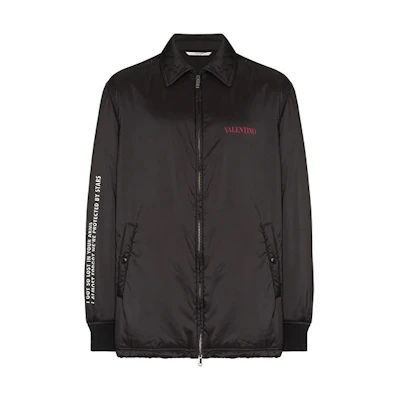 Valentino FW21 Logo Windbreaker Jacket Black VCIG015Y016E