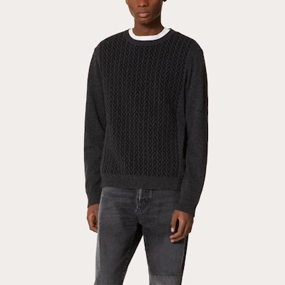 Valentino FW21 寬版灰色羊毛針織毛衣 WV3KC16D7K0G93 Lookbook Valentino FW21 寬版灰色羊毛針織毛衣 WV3KC16D7K0G93