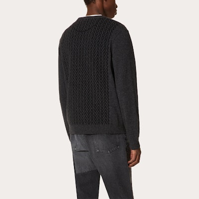 Valentino FW21 寬版灰色羊毛針織毛衣 WV3KC16D7K0G93 Shop Valentino FW21 寬版灰色羊毛針織毛衣 WV3KC16D7K0G93