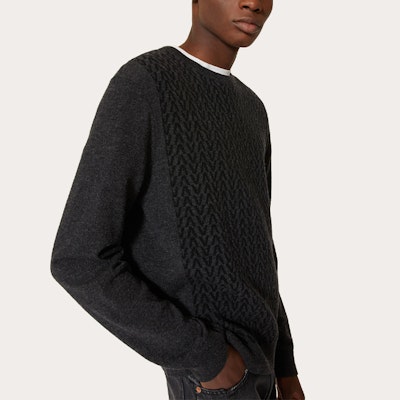 Valentino FW21 寬版灰色羊毛針織毛衣 WV3KC16D7K0G93 Purchase Valentino FW21 寬版灰色羊毛針織毛衣 WV3KC16D7K0G93