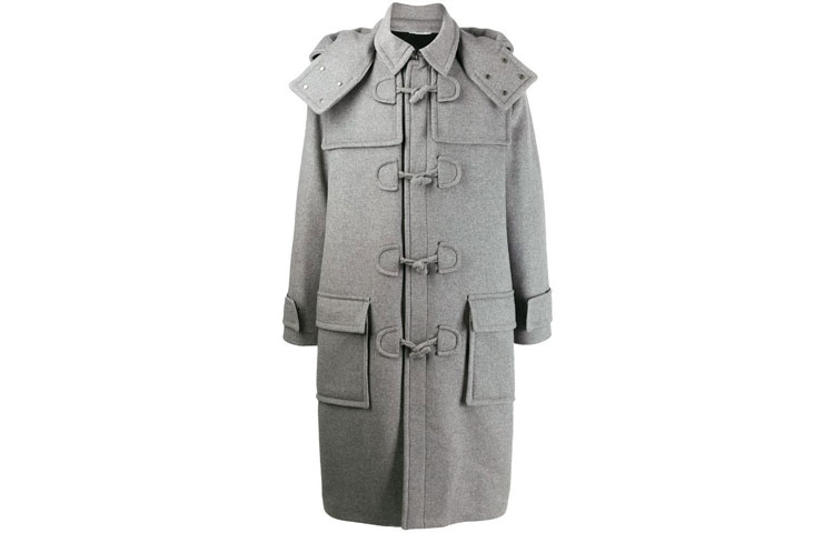 Valentino FW21 Mid-Length Hooded Jacket Gray VCJC055N0LU0
