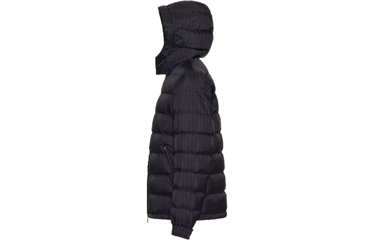 Shop ヴァレンティノ FW21 ネイビー オールオーバーロゴ フード ダウンジャケット 冬用 WV3CNA317KPC75