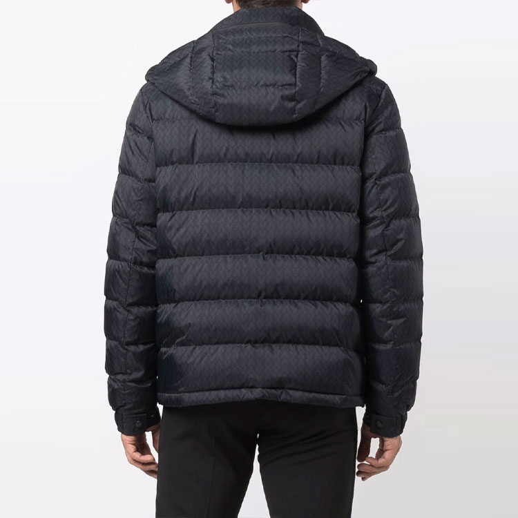 Sizing ヴァレンティノ FW21 ネイビー オールオーバーロゴ フード ダウンジャケット 冬用 WV3CNA317KPC75