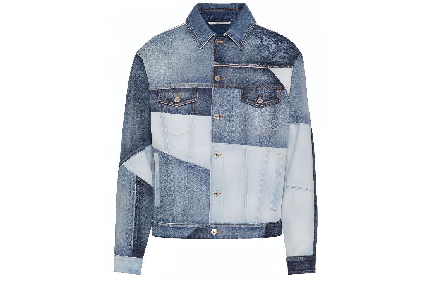 Valentino FW21 Oversized Patchwork Denim Jacket Navy Blue WV3DC02U7E1598
