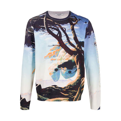 Valentino FW21 Printed Pullover Hoodie Floral Multicolor VKC08N6AN