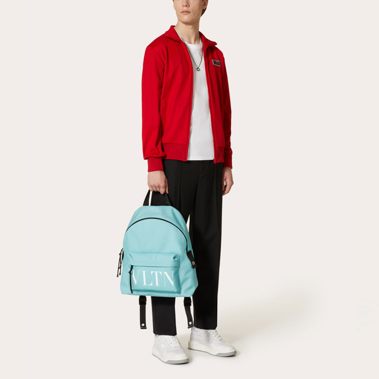 Purchase Valentino FW21 Merah Tech Cotton Sweatshirt Zip-Up Leher Tinggi Lelaki WV3MF19Q7ML157