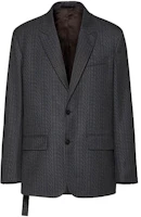 Order Valentino FW21男士深灰色單排扣綁帶西裝外套 UV0CEB806R870R