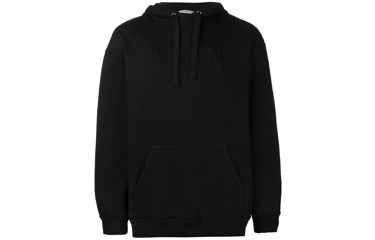 Valentino FW21 Solid Color Hoodie Black Long-Sleeve Pullover RV3MF00QTZE0NO