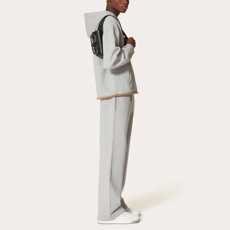 Purchase Valentino FW21 VLogo标志男士灰色棉质连帽衫。 WV3MF19D7M0DZ8