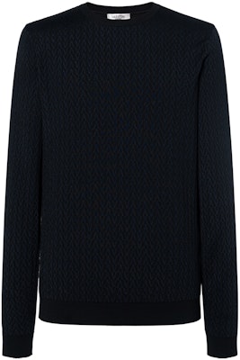 Valentino FW21 羊毛混紡藍黑色圓領毛衣 WV3KC16C7JWN1Y Buy Valentino FW21 羊毛混紡藍黑色圓領毛衣 WV3KC16C7JWN1Y