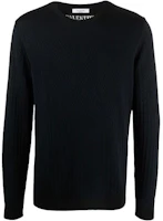 Order Valentino FW21 Wool Blend Pullover Sweater Blue Black WV3KC16C7JWN1Y