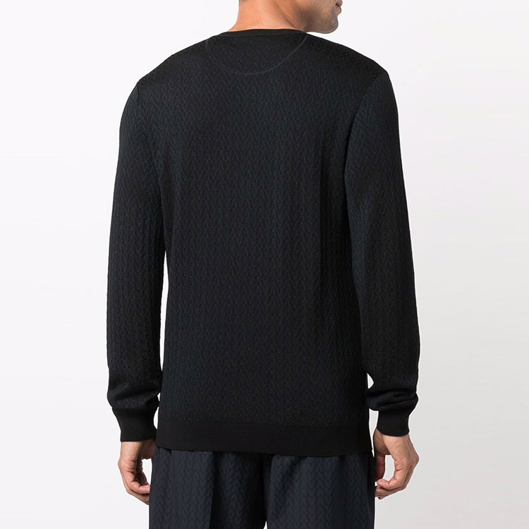 Purchase Valentino FW21 羊毛混紡藍黑色圓領毛衣 WV3KC16C7JWN1Y