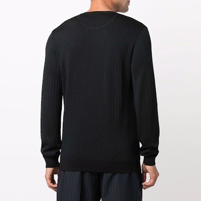 Valentino FW21 羊毛混紡藍黑色圓領毛衣 WV3KC16C7JWN1Y Purchase Valentino FW21 羊毛混紡藍黑色圓領毛衣 WV3KC16C7JWN1Y