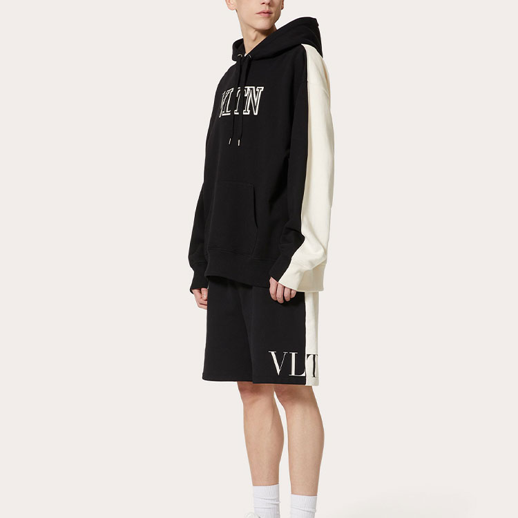 Sizing Valentino FW22 黑色連帽衫附品牌刺繡。 1V3MF23C8Q30NA