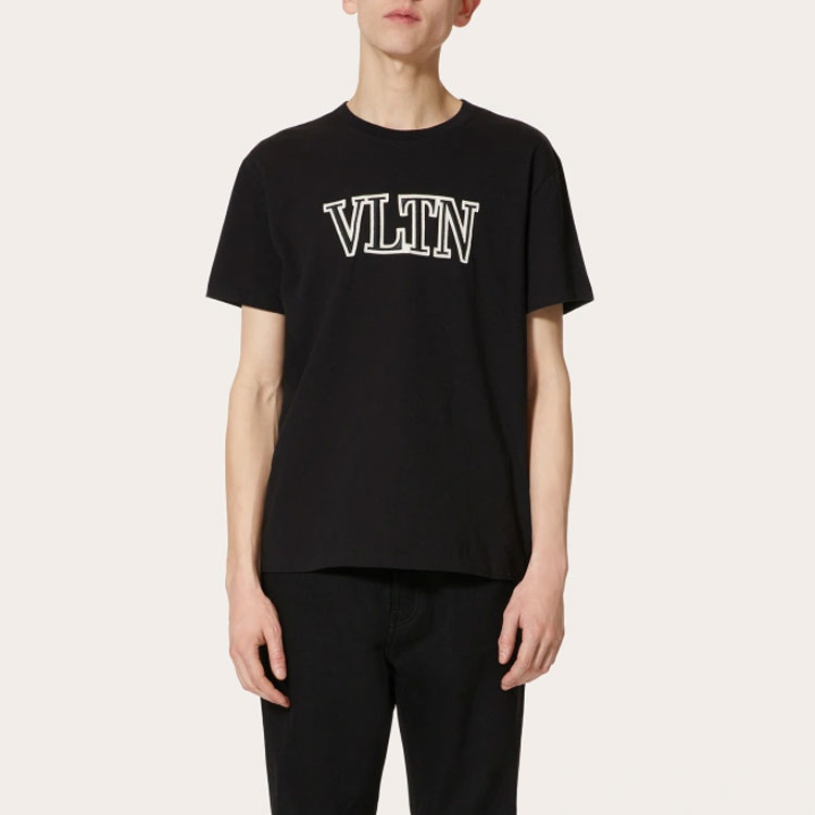 Valentino FW22  Black Letter Logo Print Crewneck T-Shirt. 1V3MG10V8RB0NO 圖 4