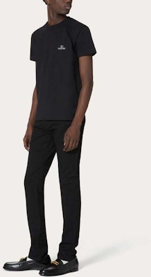 ヴァレンティノ FW22 ブラック ロゴ グラフィック クルーネック Tシャツ 1V3MG11Z8MS0NI Cheap ヴァレンティノ FW22 ブラック ロゴ グラフィック クルーネック Tシャツ 1V3MG11Z8MS0NI