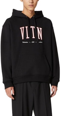 Valentino FW22 黑色飾徽印花連帽衫 2V3MF15P96TTTL Lookbook Valentino FW22 黑色飾徽印花連帽衫 2V3MF15P96TTTL