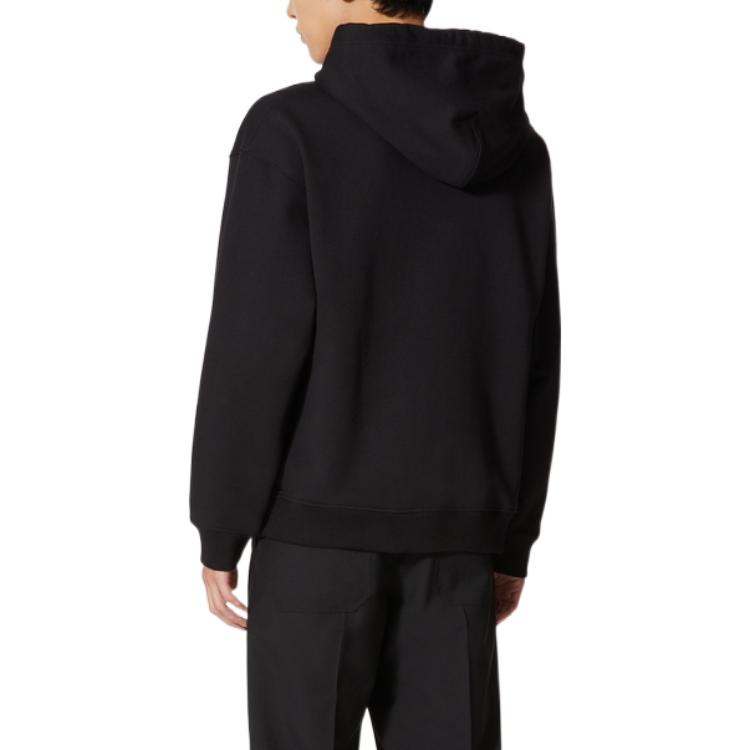 Shop Valentino FW22 Hoodie Hitam dengan Logo Cetak. 2V3MF15P96TTTL