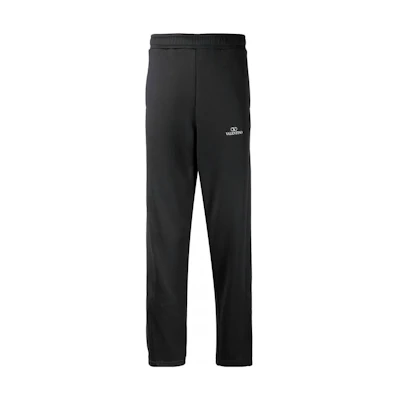 Valentino FW22 Black Straight-Leg Pants with Logo & Side Buttons. 1V3MD03N8LL0NI