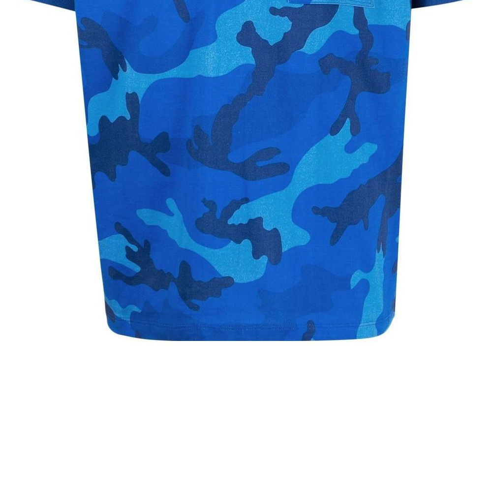 Sizing 발렌티노 FW22 블루 카모플라주 프린트 반팔 버튼업 폴로 셔츠 1V3MH02K8M97QK