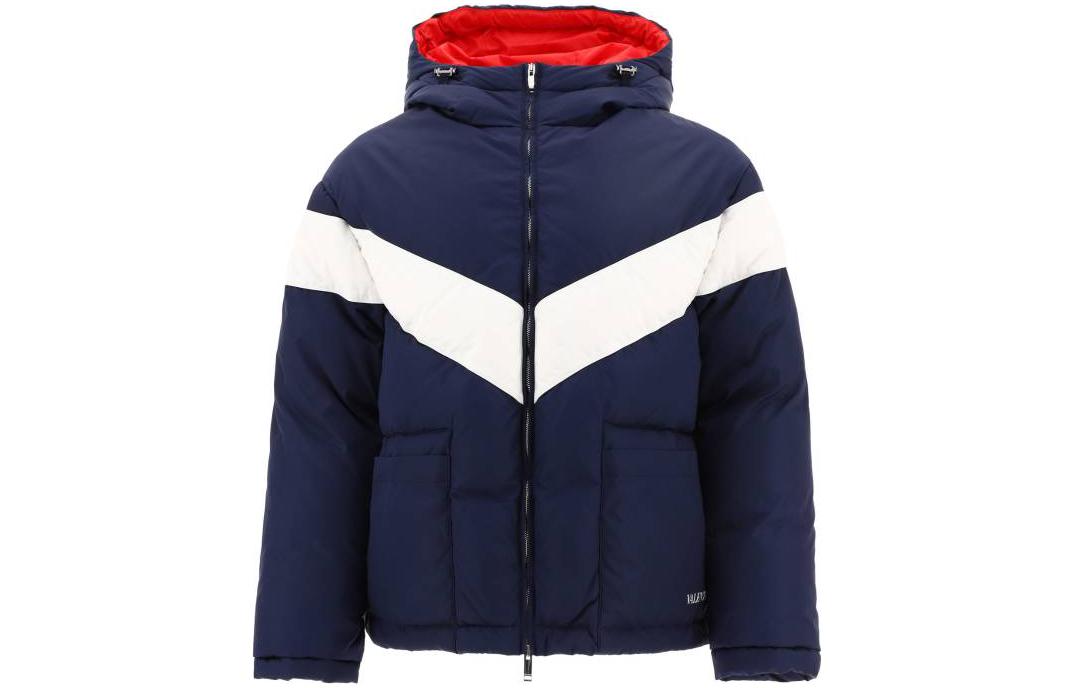 Order Valentino FW22 Chaqueta con Capucha Acolchada Colorblock con Cremallera. 1V3CNB858PSED3