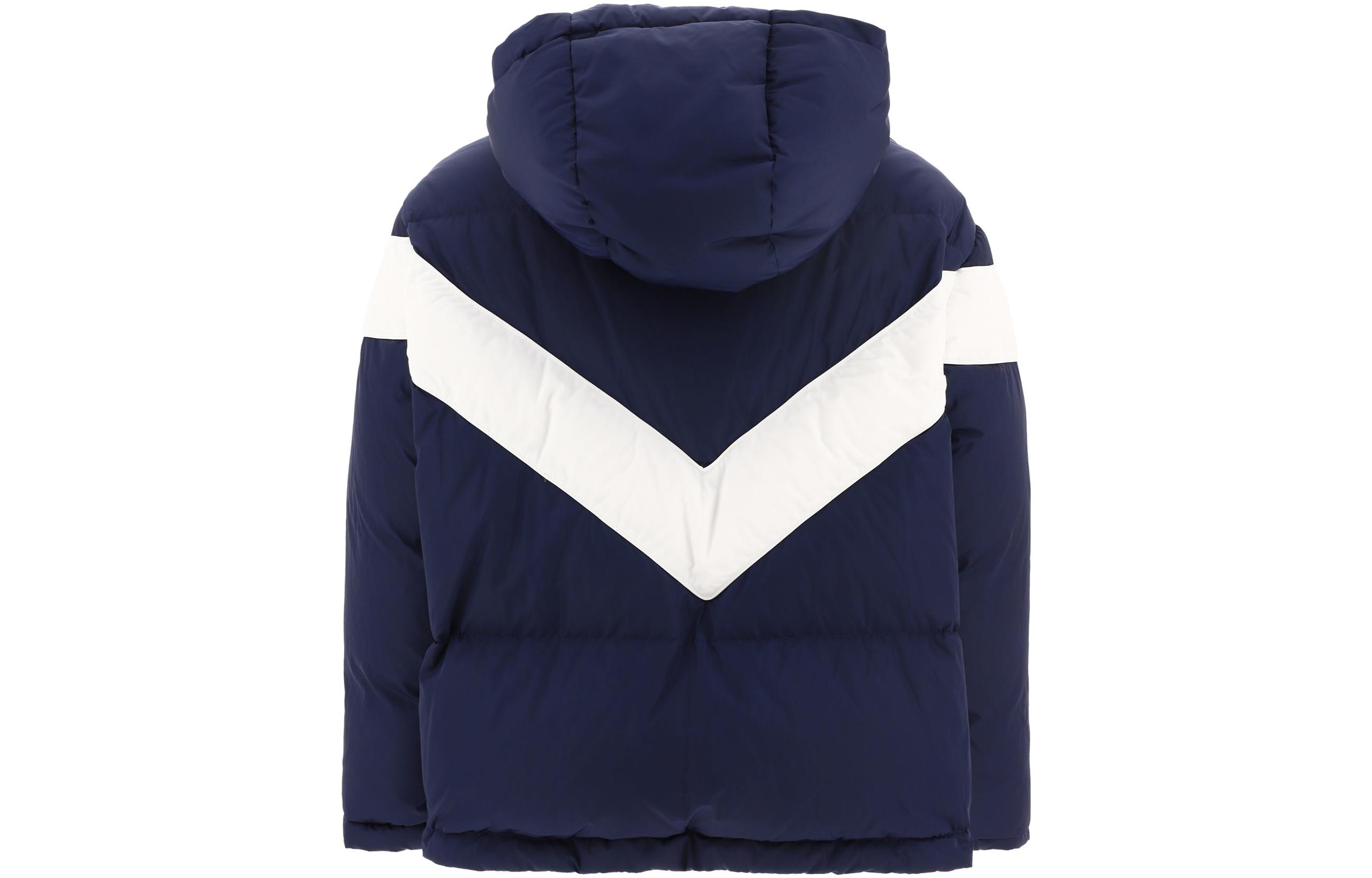 Lookbook Valentino FW22 Chaqueta con Capucha Acolchada Colorblock con Cremallera. 1V3CNB858PSED3