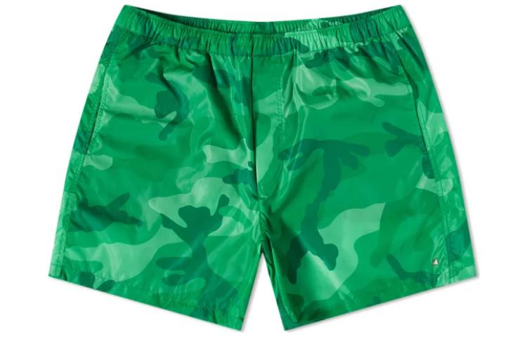 Order ヴァレンティノ FW22 グリーンカモフラージュ柄エラスティックウエストスイムショーツ 1V3UH0288QV6V7