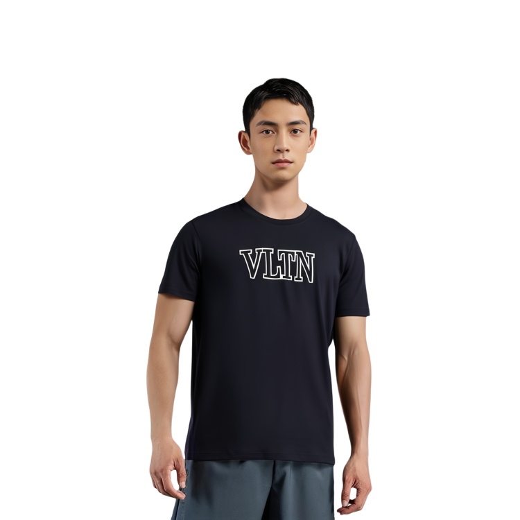 Purchase 발렌티노 FW22 로고 프린트 크루넥 티셔츠 딥 블루. 1V3MG10V8RB598