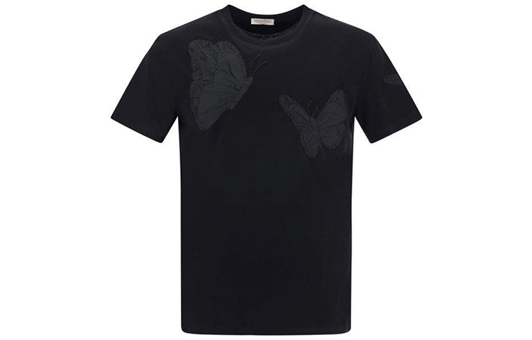 Valentino FW22  Monochrome Pattern Print Crewneck Casual T-Shirt. XV3MG10V88J0NO