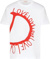 Order Valentino FW22 White Geometric Print Crewneck T-shirt Qixi Limited Edition 1V3MG12Q8TYA33