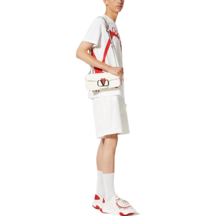 Purchase Valentino FW22 Kaos Crewneck Putih Motif Geometris Edisi Terbatas Qixi 1V3MG12Q8TYA33