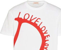 Details for Valentino FW22 White Geometric Print Crewneck T-shirt Qixi Limited Edition 1V3MG12Q8TYA33