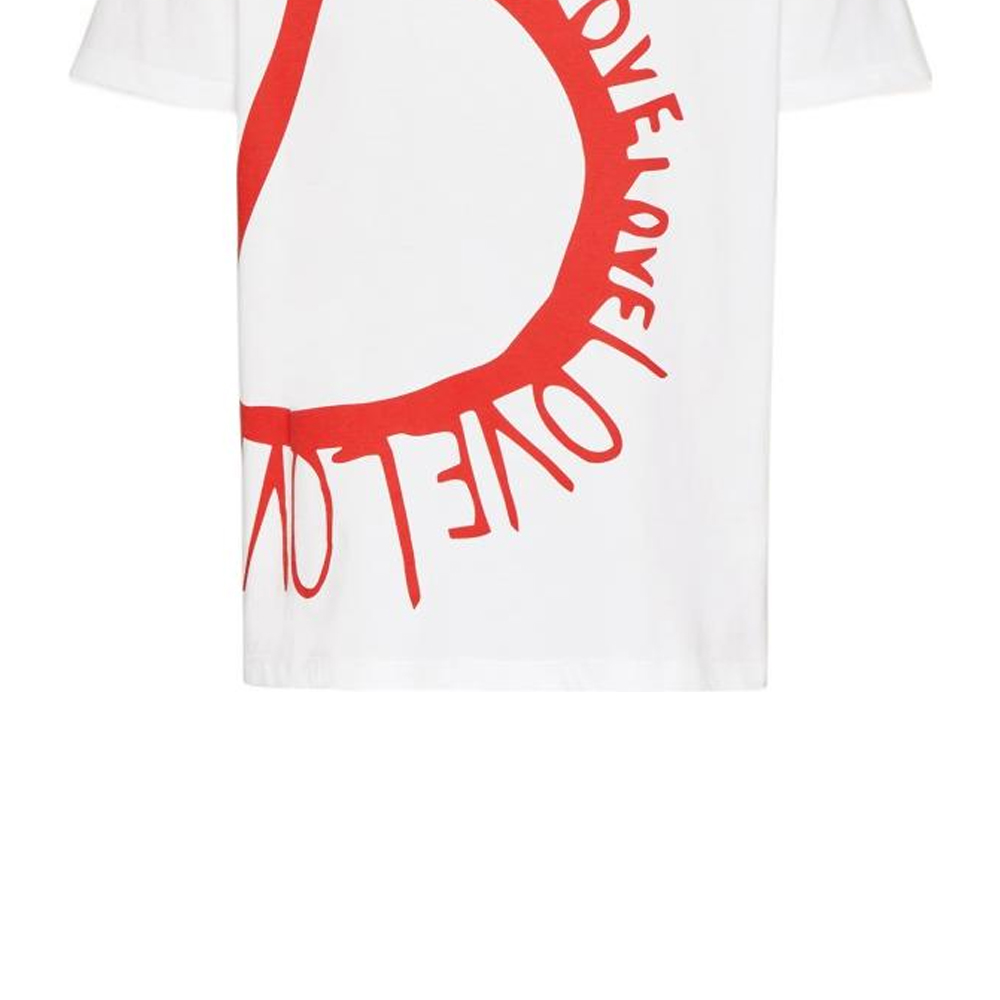 Sizing Valentino FW22 Kaos Crewneck Putih Motif Geometris Edisi Terbatas Qixi 1V3MG12Q8TYA33