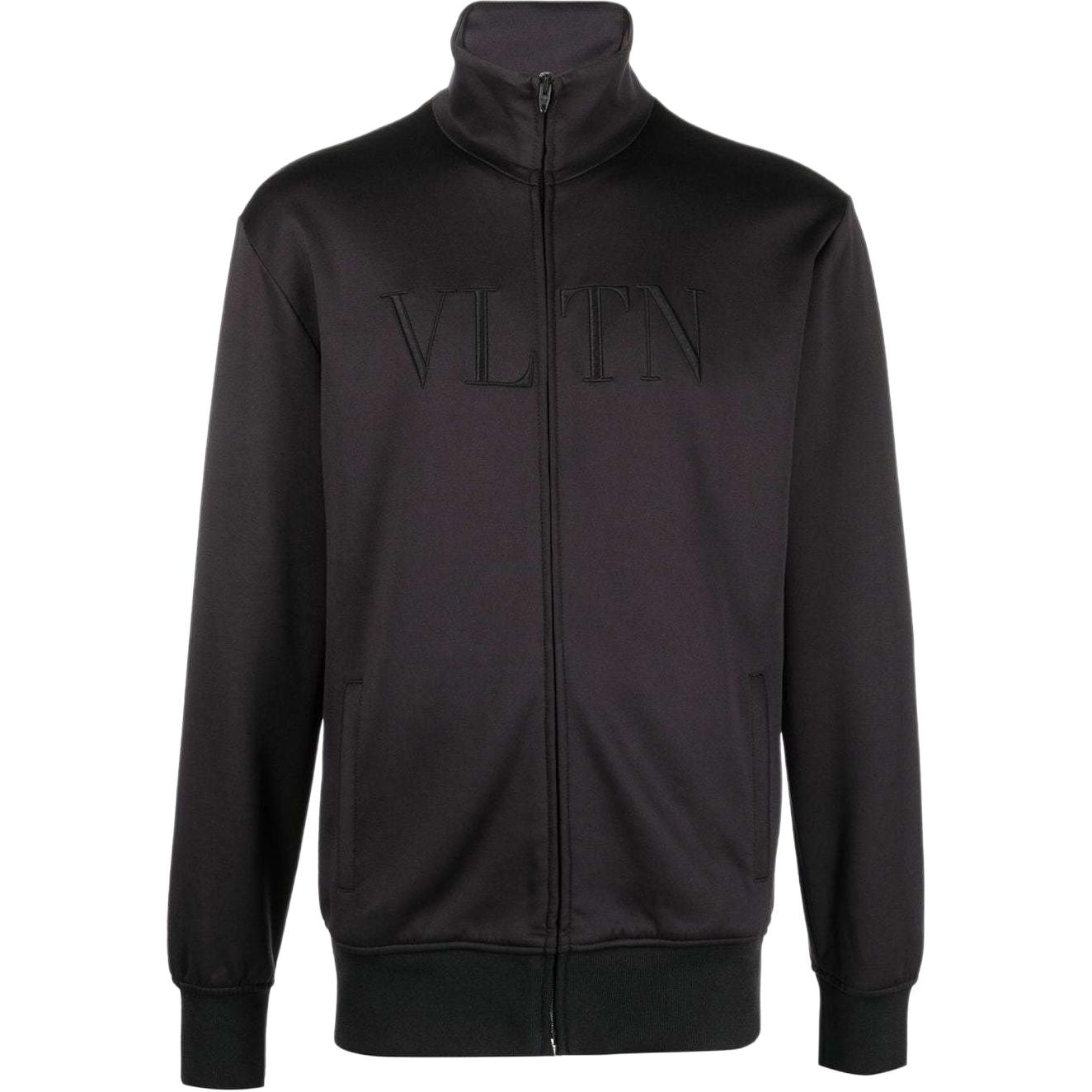 Valentino FW22 Black Letter Logo Embroidered Zip-Up Jacket Casual Wear 1V3MF19Q8M20NO