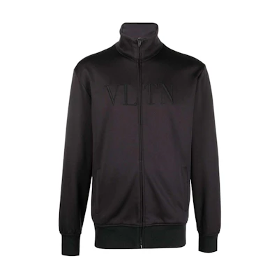 Valentino FW22 Black Letter Logo Embroidered Zip-Up Jacket Casual Wear 1V3MF19Q8M20NO