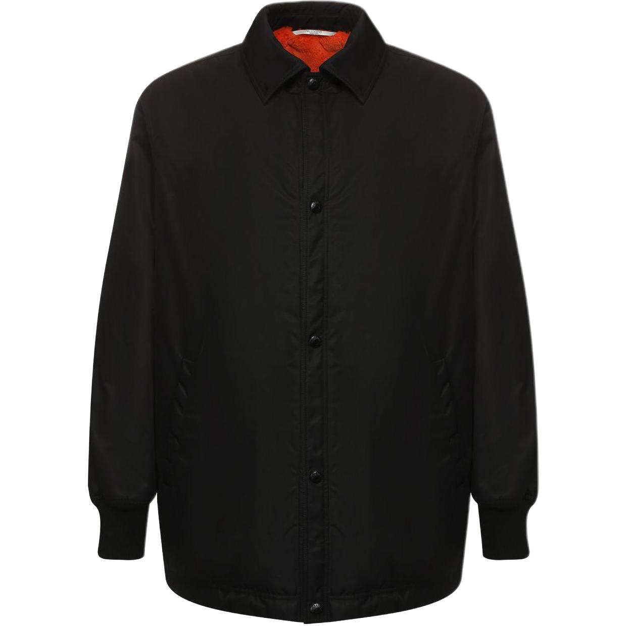 Valentino FW22 Black Numeric Print Back Collar Button Jacket Coat SV0CIF705T60NO