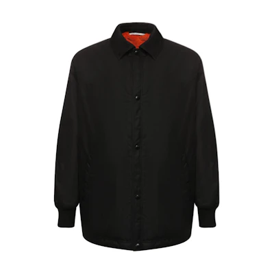 Valentino FW22 Black Numeric Print Back Collar Button Jacket Coat SV0CIF705T60NO