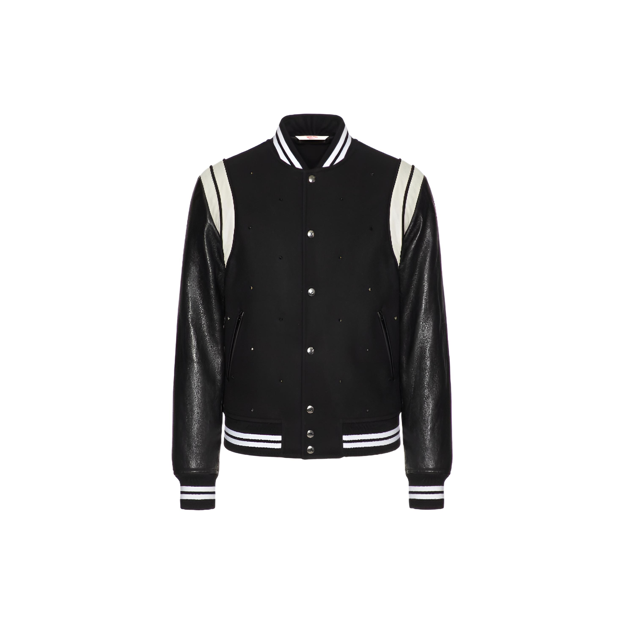 Valentino FW22 Black Pilot Jacket with Studded Detailing VCIH508KS-0NI