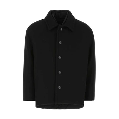 Valentino FW22 Black Solid Single-Breasted Lapel Jacket 1V0CIM308U40NO