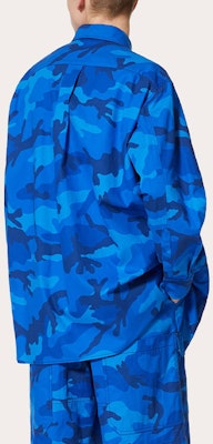 Valentino FW22 迷彩刺繡Logo藍色棉質寬鬆襯衫 时尚 1V3CIA958JH7PR Purchase Valentino FW22 迷彩刺繡Logo藍色棉質寬鬆襯衫 时尚 1V3CIA958JH7PR
