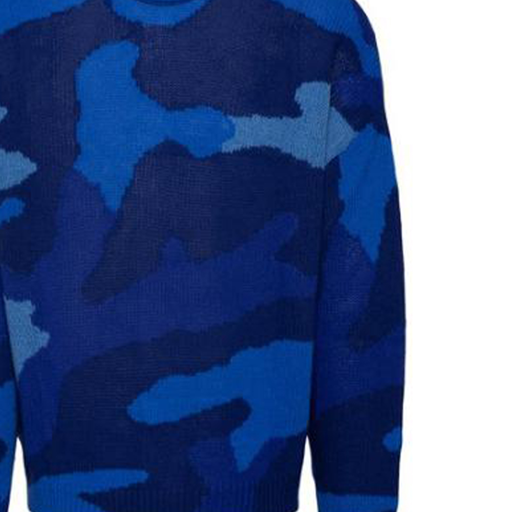 Sizing Valentino FW22 蓝色迷彩羊毛针织衫 时尚款 1V3KA01Z8PR7QK
