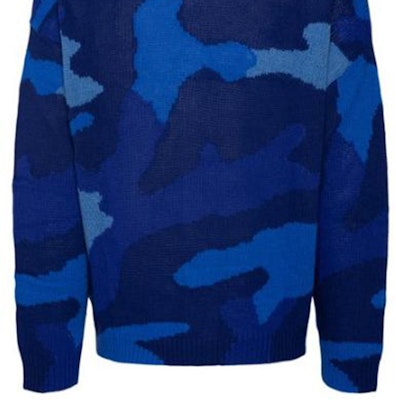 Valentino FW22 Suéter de Lana Camuflaje Azul Moda 1V3KA01Z8PR7QK Cheap Valentino FW22 Suéter de Lana Camuflaje Azul Moda 1V3KA01Z8PR7QK