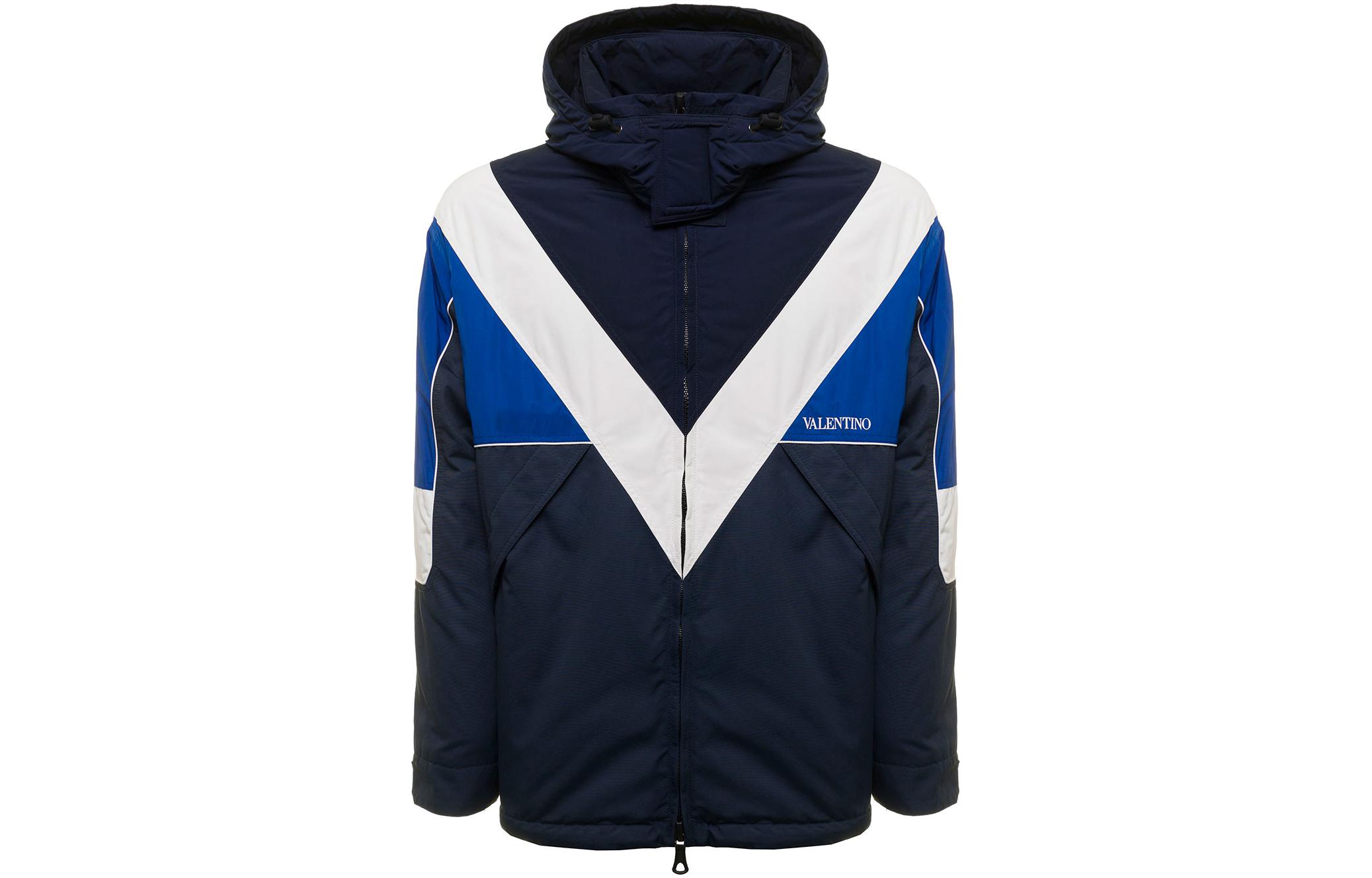 Valentino FW22 Colorblock Zip Hoodie Jacket Blue - 1V3CIL808NE6RT