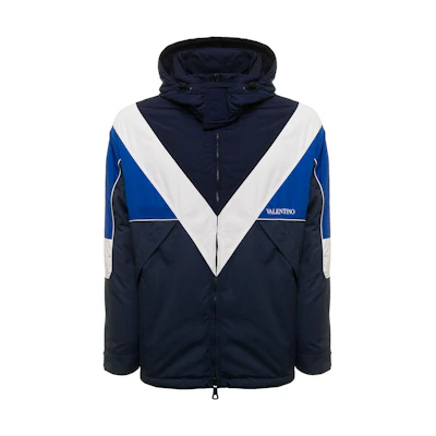 Valentino FW22 Colorblock Zip Hoodie Jacket Blue - 1V3CIL808NE6RT