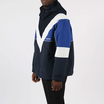 Valentino FW22 Colorblock Zip Hoodie Jaket Biru - 1V3CIL808NE6RT Details for Valentino FW22 Colorblock Zip Hoodie Jaket Biru - 1V3CIL808NE6RT