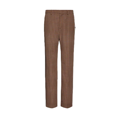 Valentino FW22 Full Studded Wool Casual Pants Brown 1V3RBI608K87R5
