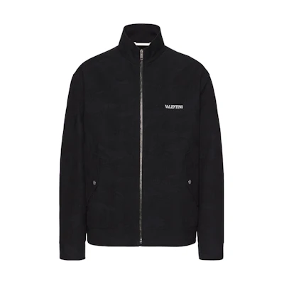 Valentino FW22 Jacquard Stand Collar Jacket Black 1V3CIF358KTF02