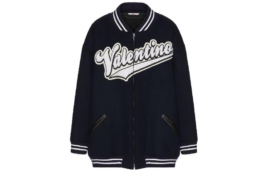 Valentino FW22 Large Logo Zip Jacket Black  Outerwear 1V3CIL858JD598