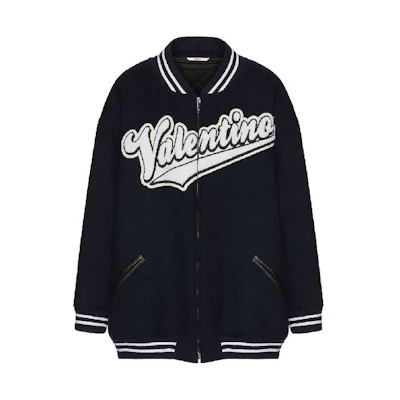 Valentino FW22 Large Logo Zip Jacket Black Outerwear 1V3CIL858JD598