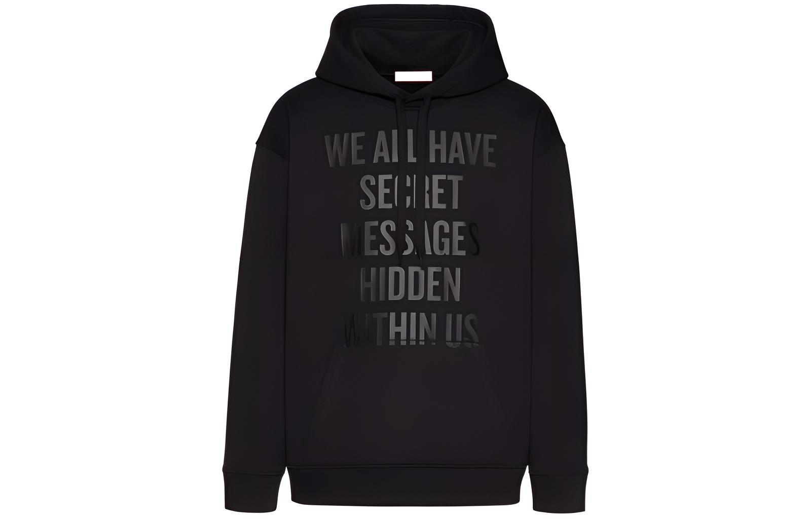 Valentino FW22 Letter Print Hoodie Black Unisex 1V0MF20I8YA0NO